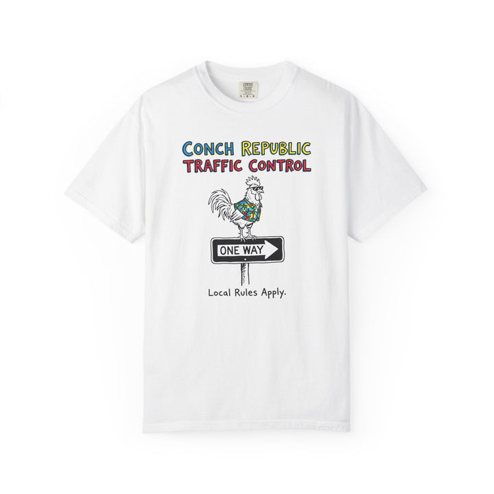 Conch Republic Traffic Control Graphic Tee — Island Garment-Dyed T-Shirt
