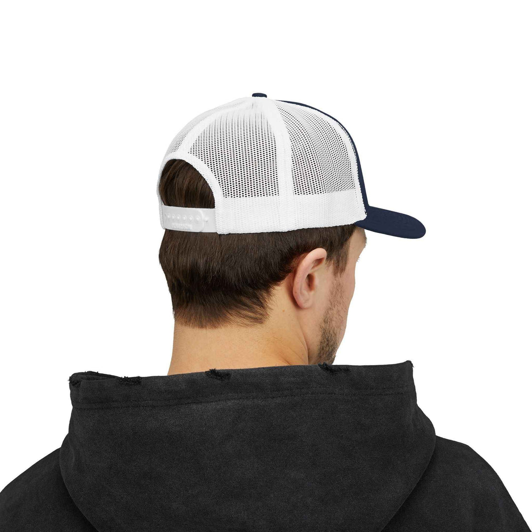 Salty Wave Snapback Trucker Cap — Beachy Retro Embroidered Beach Hat
