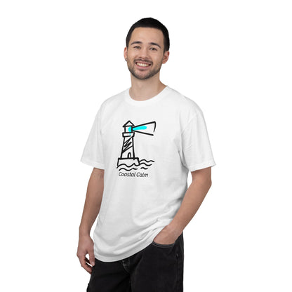 Coastal Calm Lighthouse Graphic T-Shirt, Summer Beach Style Unisex Cotton Tee