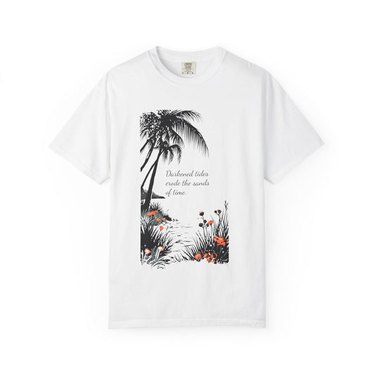 Darkened Tropical Scene, Unisex Relaxed Fit Tee, Beach Lover Gift, Nature Inspired Apparel, Summer Vibes Casual Wear, Gift [...]