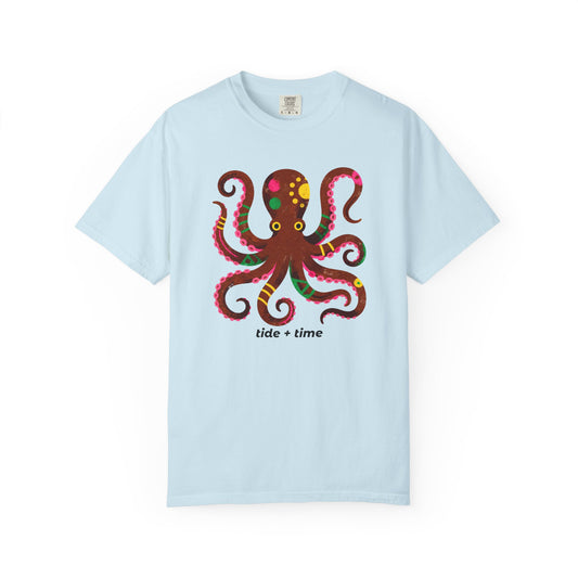 Octopus Graphic T-Shirt — 'tide + time' Beachy Vintage Sea Tee