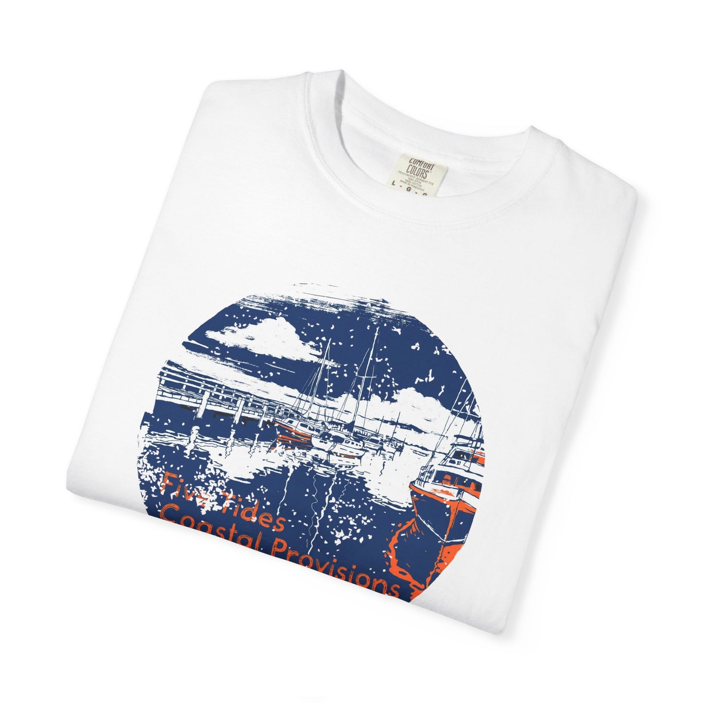 Portsmouth New Hampshire Harbor T‑Shirt - Distressed Ocean Circle Graphic Tee