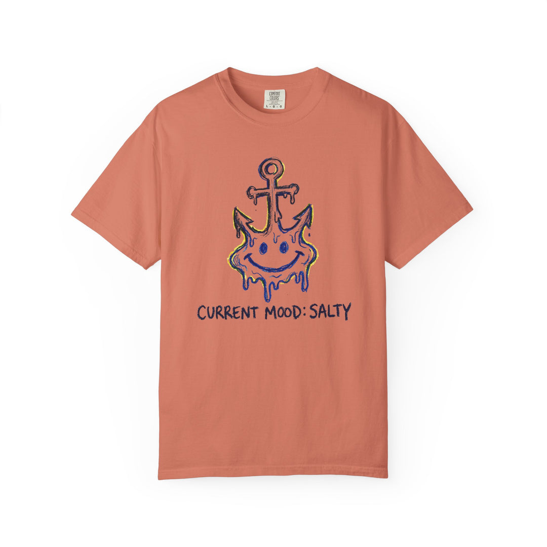 Salty Anchor Graphic T-Shirt | "Current Mood: Salty" Coastal Tee