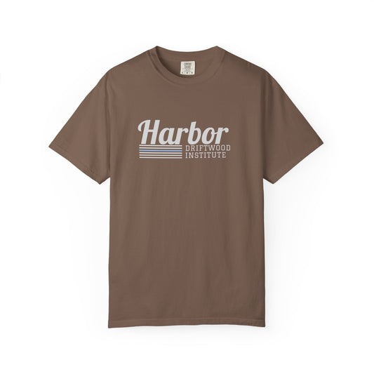 Harbor Driftwood Institute Design, Garmet-Dyed Cotton, Unisex T-Shirt, Casual Wear, Beach Vibes, Perfect Gift for Nautical Lovers