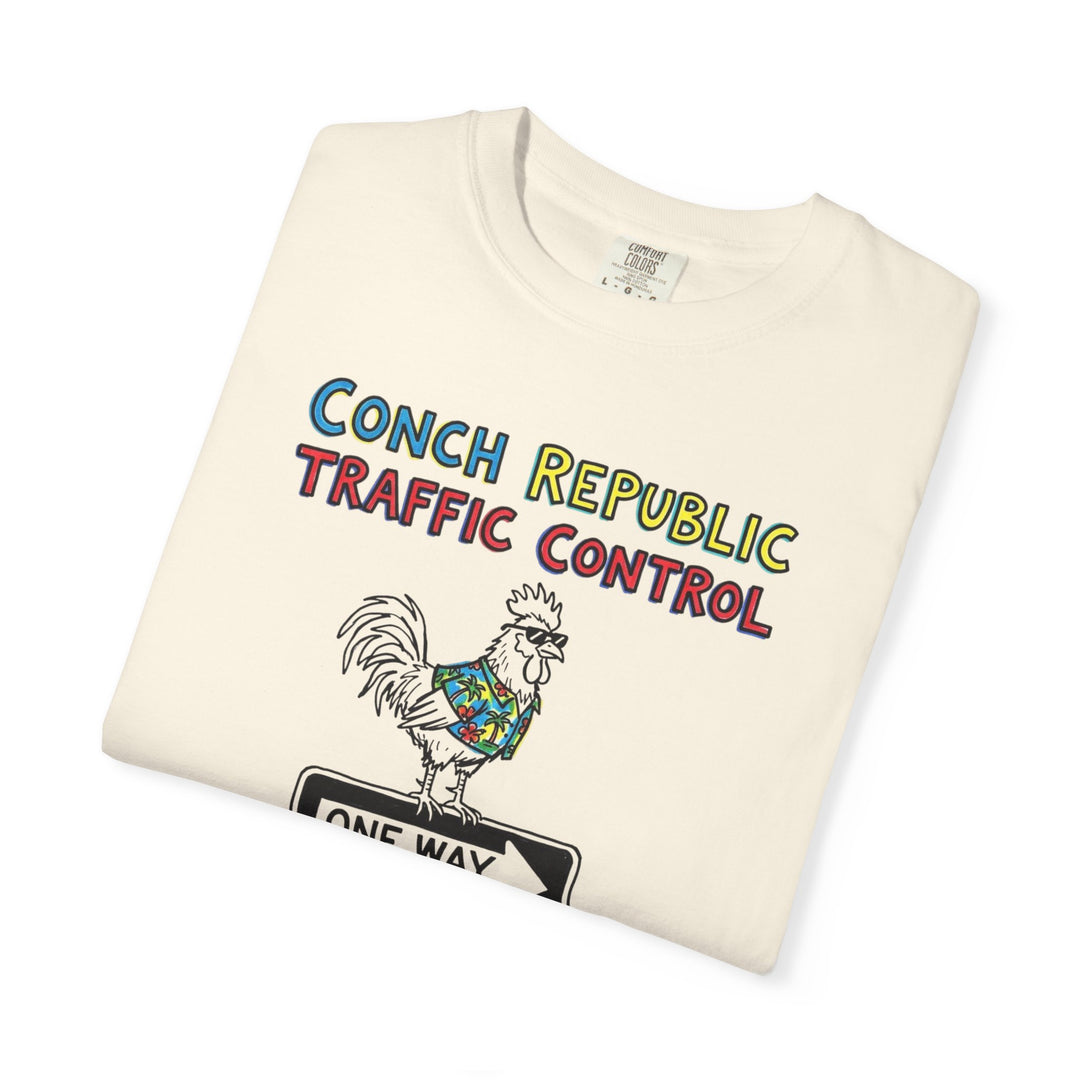 Conch Republic Traffic Control Graphic Tee — Island Garment-Dyed T-Shirt