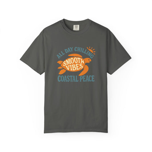 Coastal Vibes Tee, Relaxed Unisex T-Shirt for Beach Lovers, Perfect for Casual Outings, Summer Parties, or Gifts, All Day Chilling