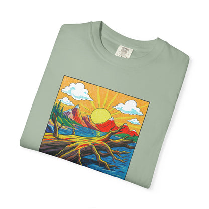 Driftwood Enters Sunset T-Shirt, 100% Ring-Spun Garment-Dyed Cotton