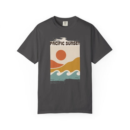 Pacific Sunset T-Shirt - Retro Beach Wave Graphic Tee