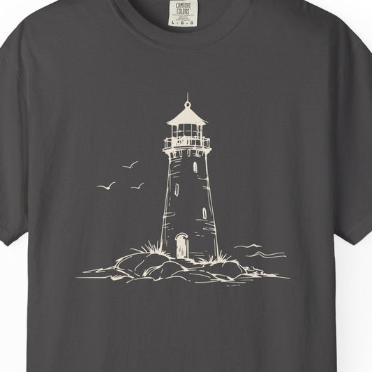 Purple t-shirt with a small logo on a white background