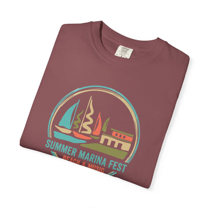Summer Marina Festival Beach Tee - Summer Marina & Music Graphic T-Shirt