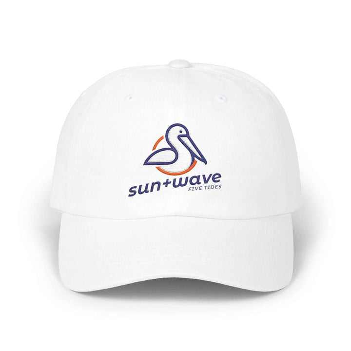 Sun + Wave Pelican Dad Cap - Embroidered Summer Beach Logo Baseball Hat