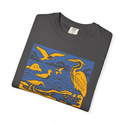 Colorful Nature Scene Unisex T-shirt, Bird T-shirt, Eco-friendly Tee, Summer Fashion, Outdoor Lover Gift