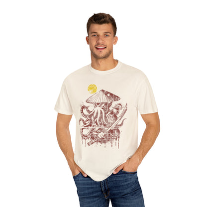 Faded Octopus Samurai T-shirt, Vintage Graphic Tee, Unisex Tee, Distressed Octopus Shirt, Unique Gift