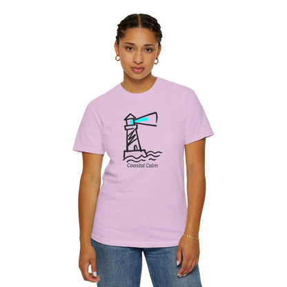 Coastal Calm Lighthouse Graphic T-Shirt, Summer Beach Style Unisex Cotton Tee