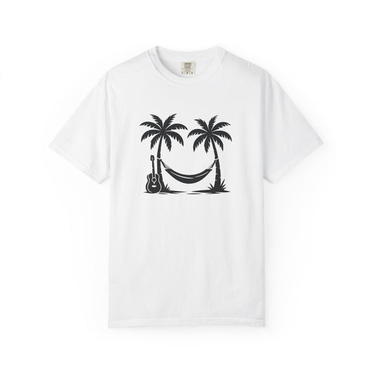 Tropical Vibes T-Shirt - Unisex Garment-Dyed Tee, Relaxing Beachwear, Cool Summer Style, Gift for Music Lovers, Vacation Outfit