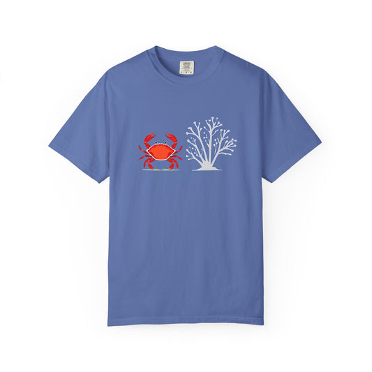 Red Grab And Sun Burnt Coral T-Shirt, 100% Ring-Spun Garment-Dyed Cotton