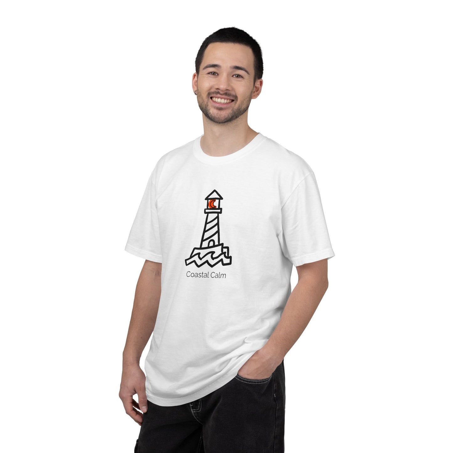 Lighthouse "Coastal Calm" Graphic T-Shirt, Summer Fashion Beach Tee