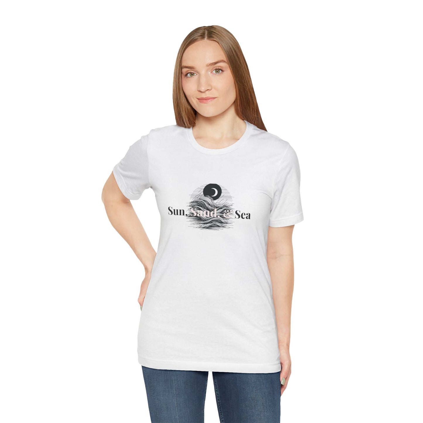 Sun Sand Sea Unisex Casual Summer Tee Shirt, Beachwear, Gift for Travelers, Vacation Outfit, Relaxed Style, Trending Store, Cool T-Shirt