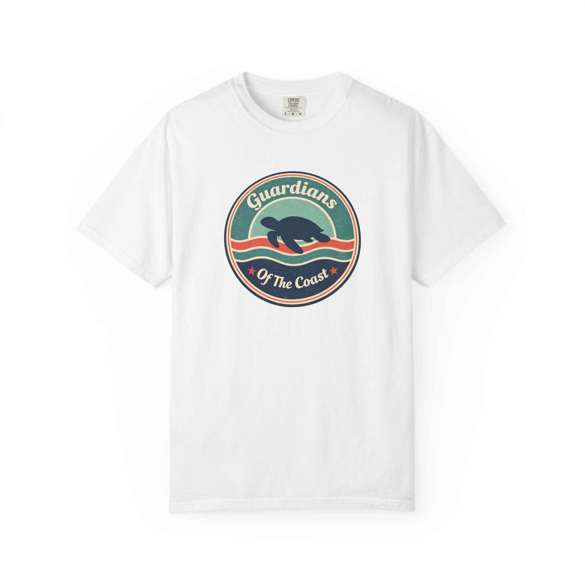 Sea Turtle 'Guardians of the Coast' Graphic T-Shirt, Vintage Retro Fashion Summer Tee
