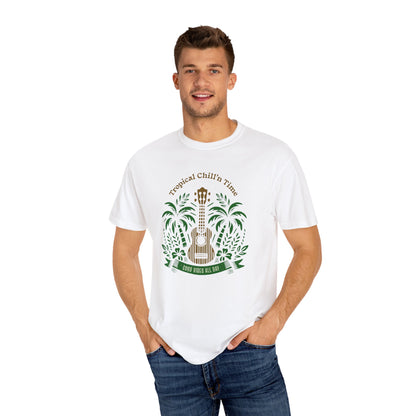 Tropical Chill T-Shirt, Summer Vibes Tee, Music Lover Gift, Beach T-Shirt, Relaxation Shirt, Unisex Tee for Vacations
