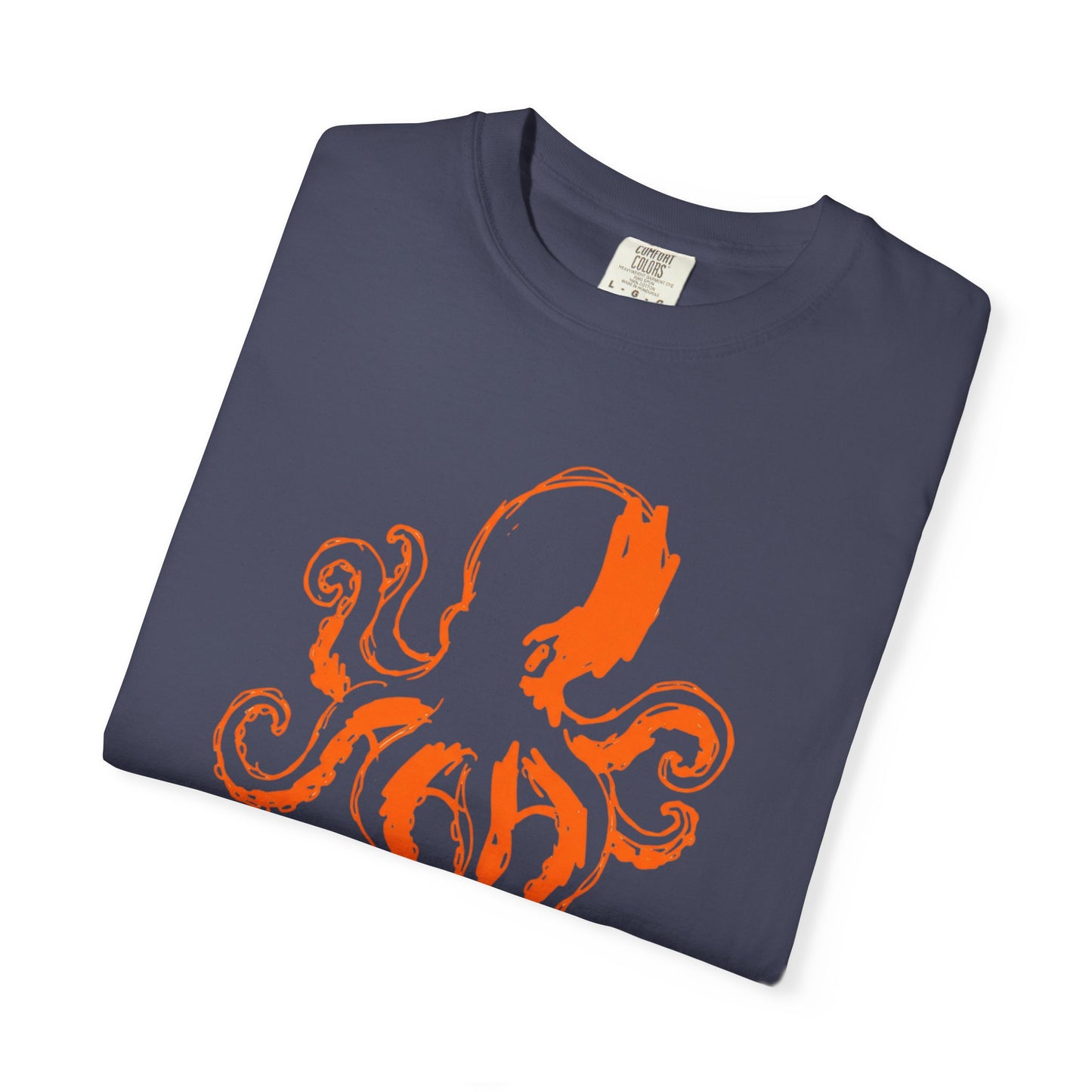 Octopus Graphic Graphic Stenciled T-Shirt - Vintage Sea Creature Tee