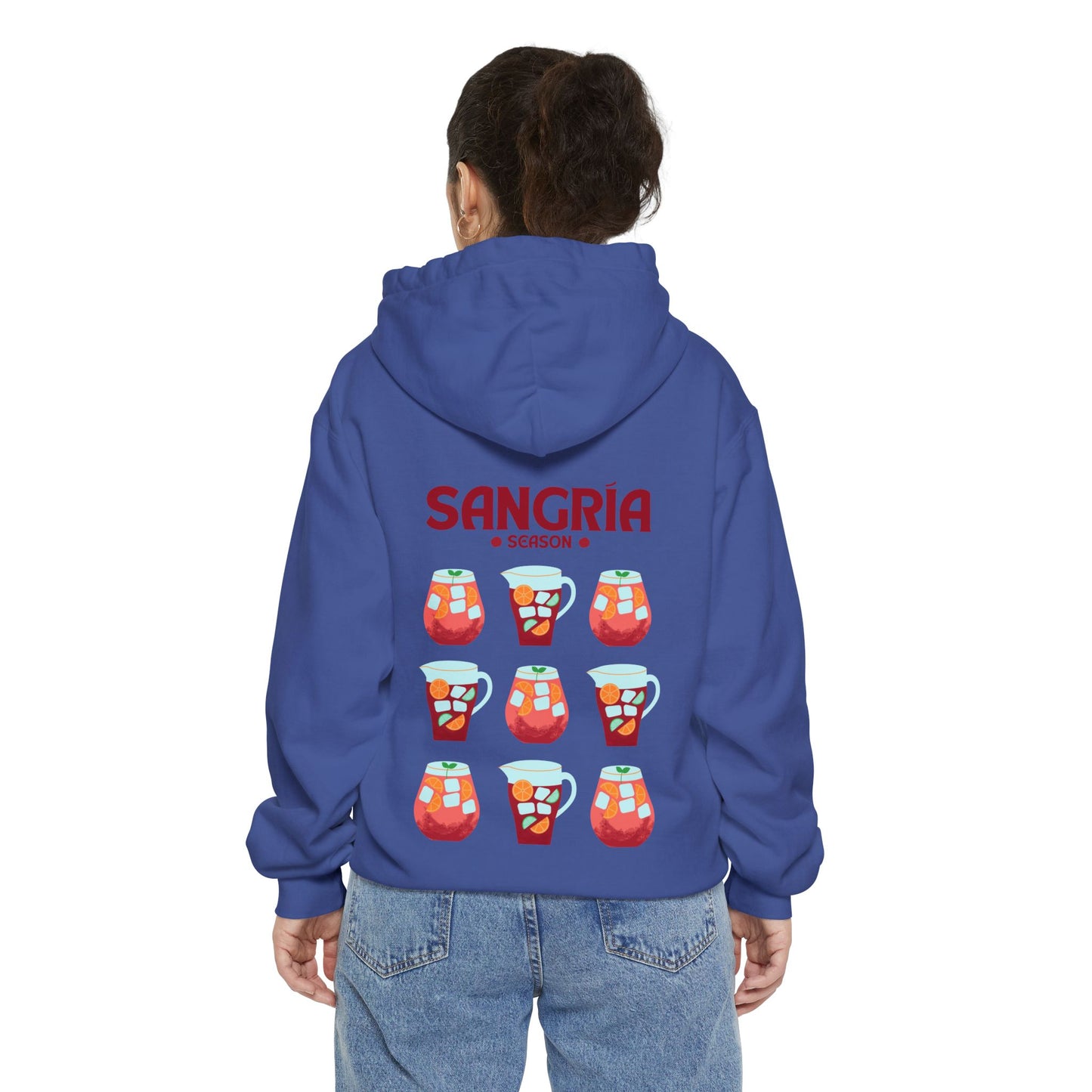 Sangria Vibes Hoodie - Chill Unisex Garment-Dyed Sweatshirt, Perfect for Parties, Festivals, Summer Celebrations, Drink Lovers, Cozy Apparel