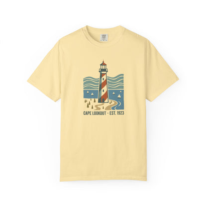 Cape Lookout Lighthouse Graphic T-Shirt - Est. 1923 Coastal Summer Beach Tee