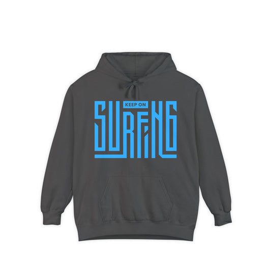 Surf-Inspired Unisex Hoodie: Keep on Surfing Graphic, Cozy Beachwear, Perfect Gift for Surfers, Casual Wear, Summer Fun