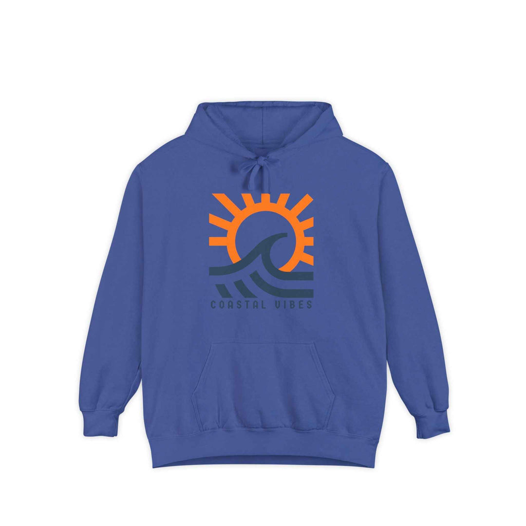 Coastal Vibes Hoodie, Garment-Dyed Unisex Beach Pullover