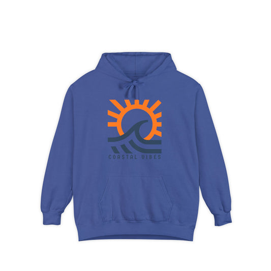 Coastal Vibes Hoodie - Unisex Garment-Dyed Sweatshirt, Beachwear, Summer Style, Casual Wear, Gift for Ocean Lovers