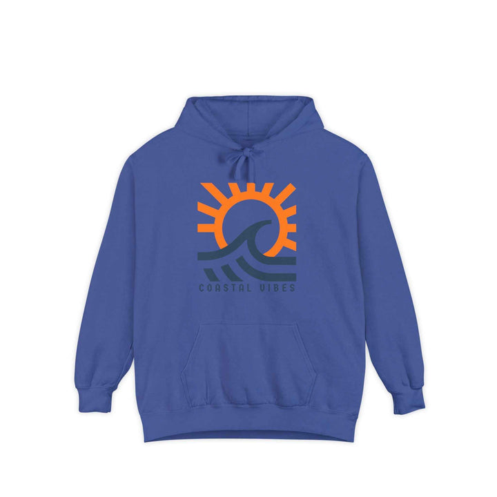 Coastal Vibes Hoodie, Garment-Dyed Unisex Beach Pullover