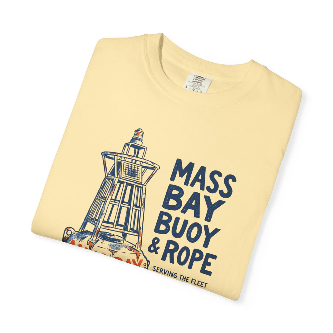 Folded yellow t-shirt with &