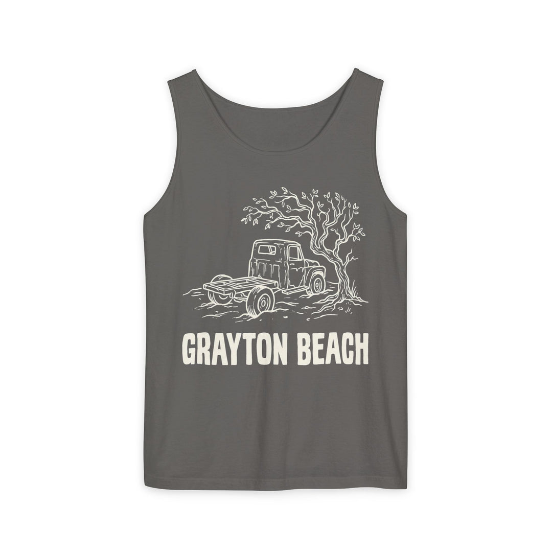 Grayton Beach Vintage Truck Tank | Garment-Dyed Coastal Graphic Tank Top