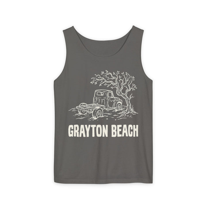 Grayton Beach Vintage Truck Tank | Garment-Dyed Coastal Graphic Tank Top
