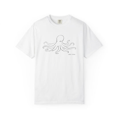Octopus Line Art T‑Shirt - Minimal Marine Summer Graphic Tee