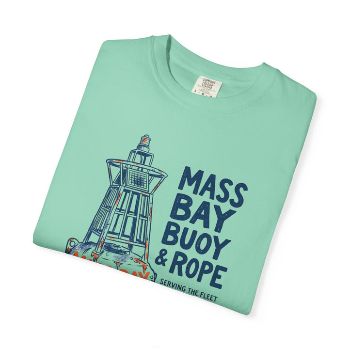 Folded light blue t-shirt with &