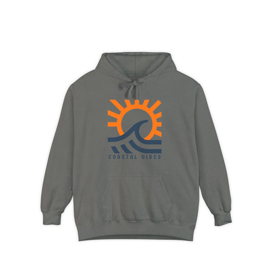 Coastal Vibes Hoodie - Unisex Garment-Dyed Sweatshirt, Beachwear, Summer Style, Casual Wear, Gift for Ocean Lovers