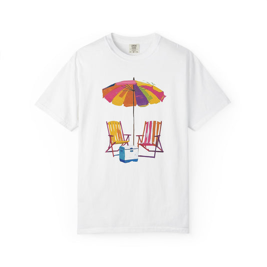 Beach Chairs Vibe T-Shirt, 100% Ring-Spun Garment-Dyed Cotton