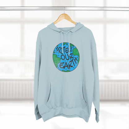 Earth Day Fleece Hoodie, Eco-Friendly Sweatshirt, Sustainable Fashion, Protect Our Earth, Gift for Nature Lovers