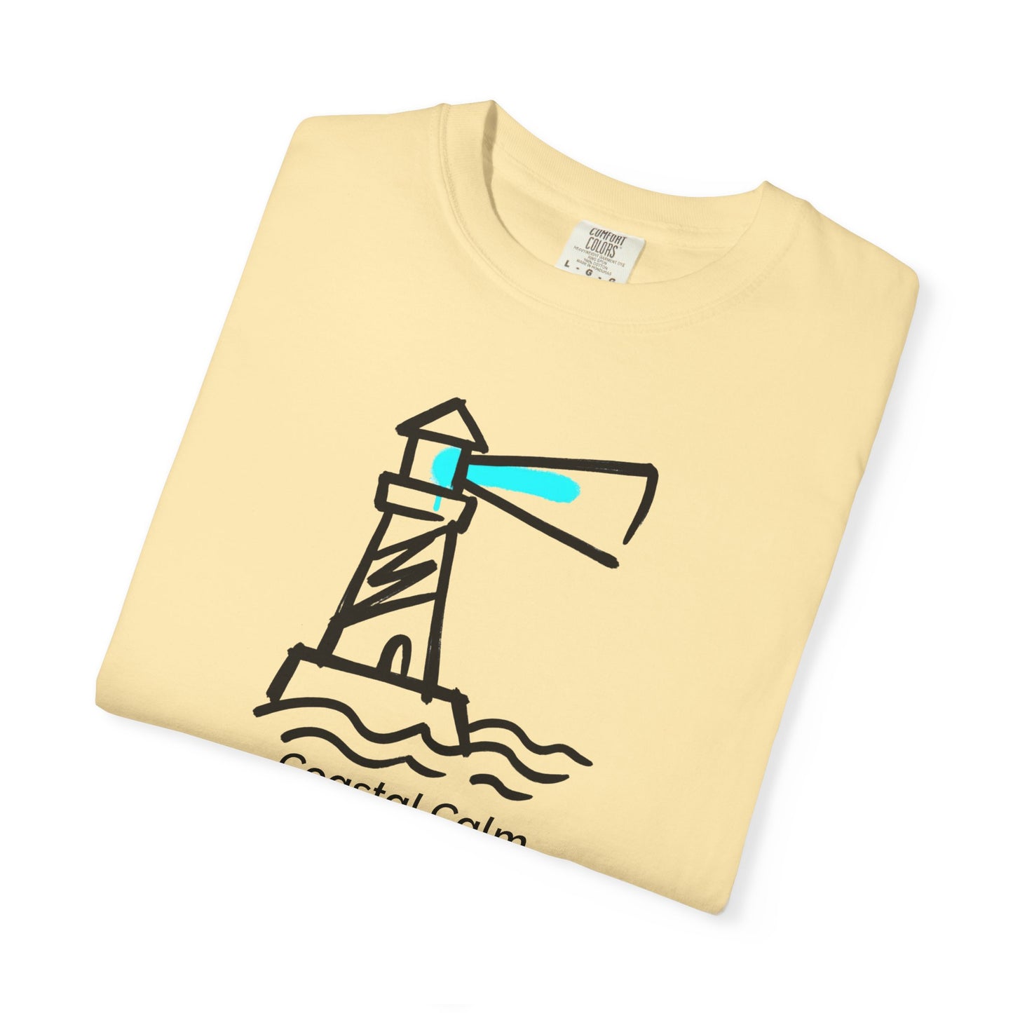 Coastal Calm Lighthouse Graphic T-Shirt, Summer Beach Style Unisex Cotton Tee