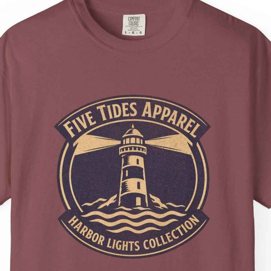 Lighthouse Harbor Wear Graphic T-Shit, Vintage Coastal Fashion Tee