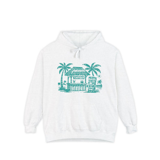 Tropical Vibe Hoodie, Garment-Dyed Hoodie for Beach Lovers, Casual Wear, Summer Vacations, Gift for Him/Her, Relaxed Style