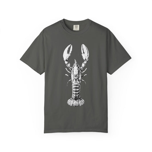 Big White Lobster Graphic T-Shirt, 100% Ring-Spun Garment-Dyed Cotton