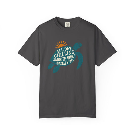 Coastal Peace T-Shirt | All Day Chilling Tee, Beach Vibes, Unisex Garment-Dyed Shirt, Summer Fashion, Eco-Friendly Apparel