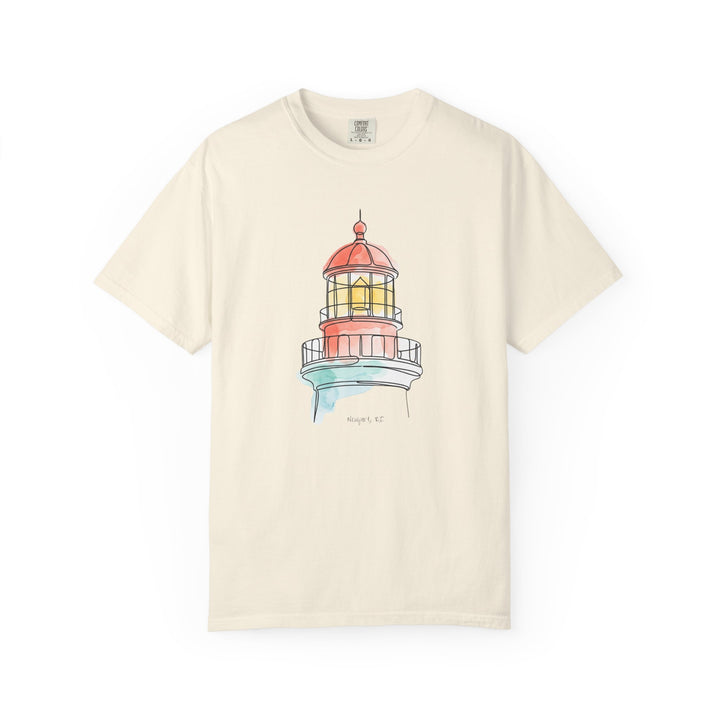 Lighthouse Watercolor Tee | Garment-Dyed Coastal Nautical Graphic