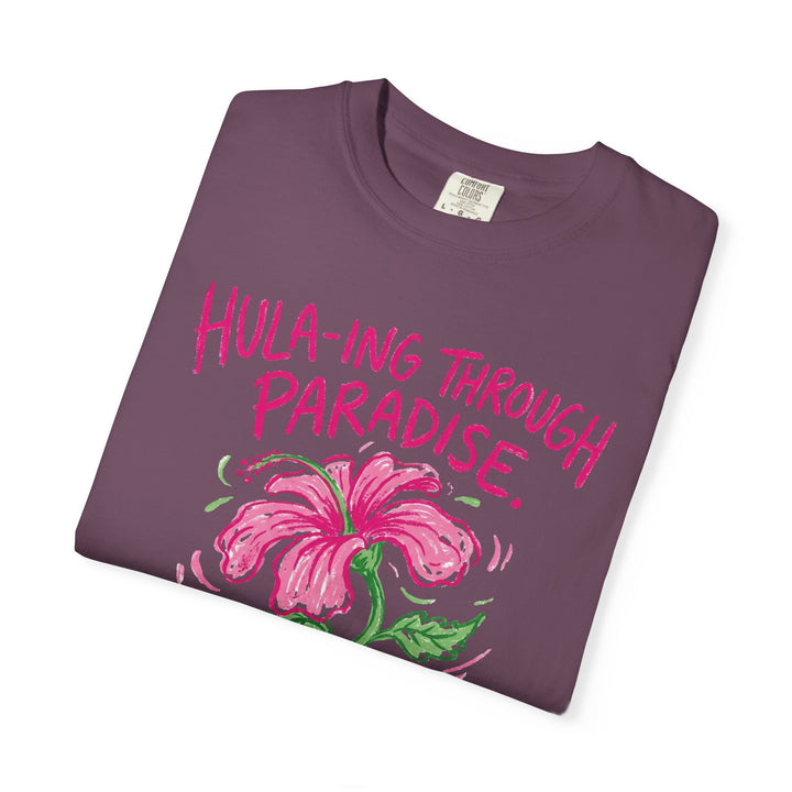 Hula-ing Through Paradise Floral Graphic T-Shirt | Tropical Vacation Tee
