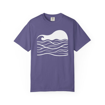 Stenciled Ocean Wave T-Shirt, 100% Ring-Spun Garment-Dyed Cotton