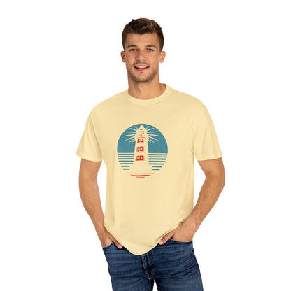 Nautical Lighthouse T-Shirt, Relaxed Fit, Unisex Casual Wear, Summer Style, Unique Gift for Beach Lovers, Adventure Attire