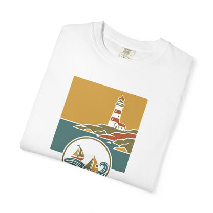 Lighthouse Coastal Graphic T-Shirt - Cape Haven Est. 1950 Nautical Beach Sailing Tee