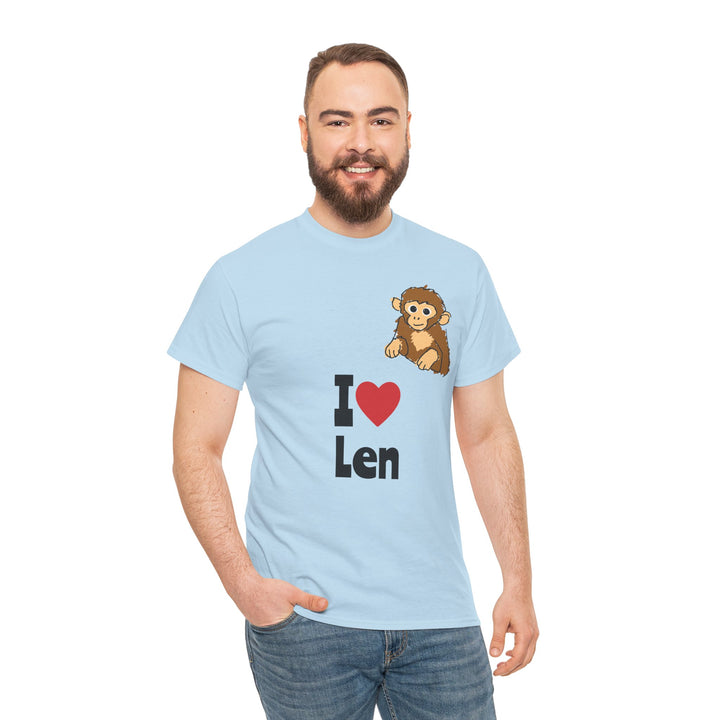 I  heart Len T-Shirt — Cute Monkey Graphic Tee for Fans &amp; Gifts